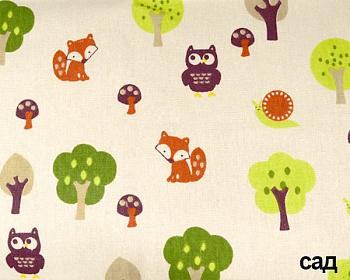 Ткань Лен "Сад", шир.150 см.