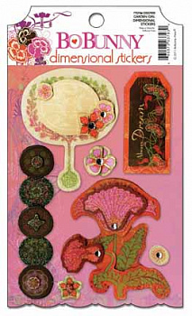 Стикеры - украшения для скрапбукинга  BoBunny "Garden Girl Dimensional" 