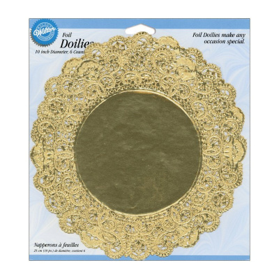 Салфетки под торт золото  25см (уп.6шт)