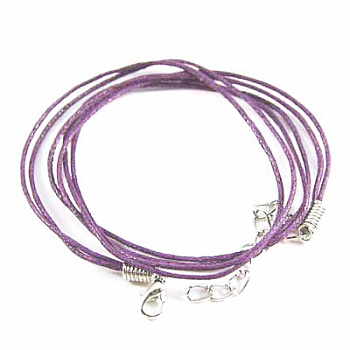 Шнур вощеный с замком "Zlatka" JF-010/165 цвет сиреневый