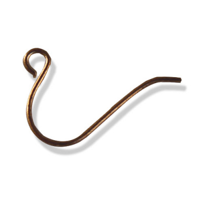 Основа для серег "Астра" 7704276 Крючок простой 15мм (20шт/уп) цвет: медь