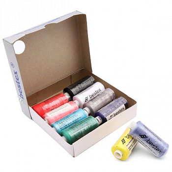 Набор ниток 40/2 400ярд.., "Яркий микс", 10 шт/набор, Bestex