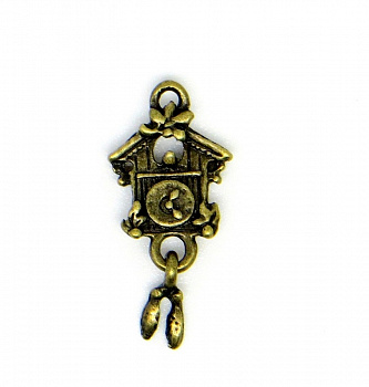 Металлические шармы "Рукоделие" MPR008 Часы с кукушкой, 25х10мм