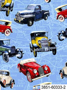 3851 Коллекция "Старинные авто" (60333-2, 100% хлопок, 110 см)