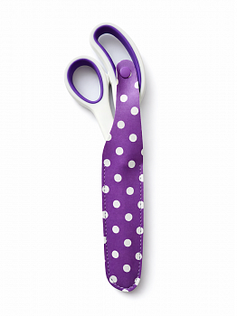 Ножницы портновские в фиолетовом чехле в горошек 24,5 см.,B4854 