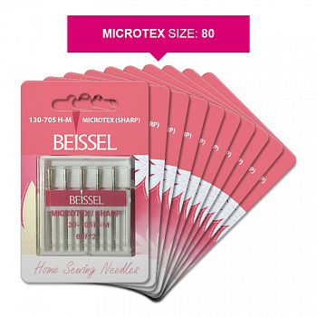 Иглы д/бытовых швейных машин для микроволокна (Microtex),5 шт, № 80, 130-705 H-M/блистер, BEISSEL