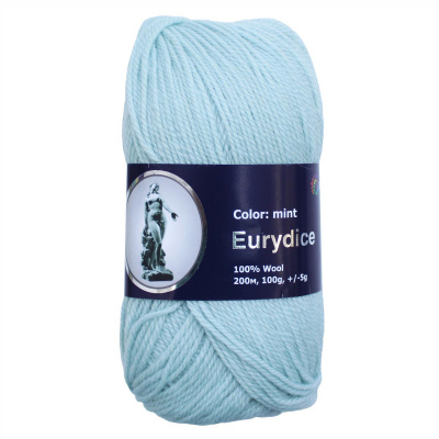 Эвридика, пряжа для ручного вязания 100гр. 200м (100% шерсть) (07-мятный)