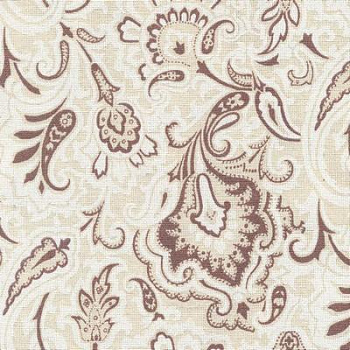 Льняная ткань для рукоделия "Восточный" бежевый/коричневый (150*150 см)