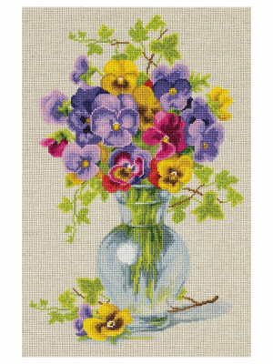 Набор для вышивания "PANNA" C-7155 "Букет с анютиными глазками" 26 x 39 см