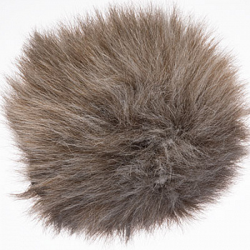 Меховые помпоны , 95% микроакрил, 5% полиэстер, диаметр: 9 см, в упаковке 9 шт (4 тем. бежевый меланж)