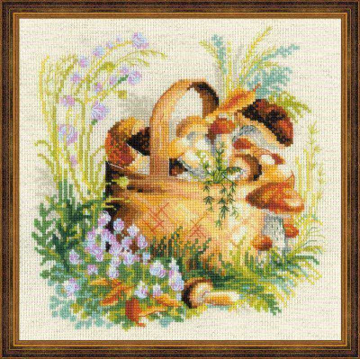 Набор для вышивания «Сотвори Сама» 1363 Грибное лукошко 30*30 см