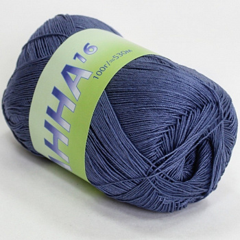 Анна 16, пряжа для ручного вязания 100г/530м (1007 индиго)