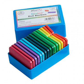 Блокировщик петель KnitPro, 20 шт (8 шт с 4 иглами, 12 шт с 8 иглами), цвета радуги, 10878
