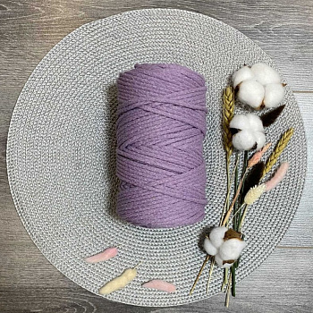 Шнур хлопковый 5 мм (сиреневый) 50м