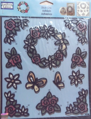 Набор витражных наклеек большой 16795 Цветочный венок