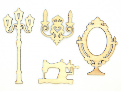 Деревянные украшения "Рукоделие" WF12 Винтаж