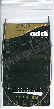 Спицы круговые супергладкие, никель, ADDI 105-7, 40 см, №3.5