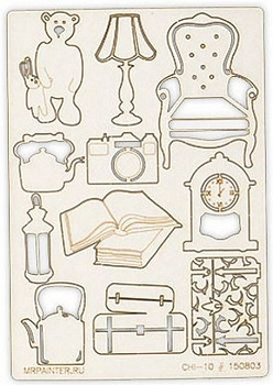 Чипборд картонный "Mr.Painter" CHI-10/150803 Чердачок, 11.5 см х 16.5 см