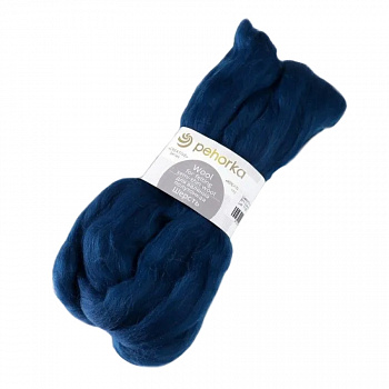 Шерсть для валяния 100% полутонкая шерсть, 50 г, №0571 синий, упак (10шт.)