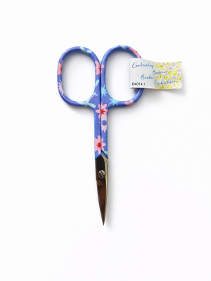 Ножницы для вышивания с цветочным принтом B4814.1, сиреневые 9,5 см