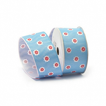 Лента декоративная арт.TBY.ЛРР.TХ-26.3  шир.4см цв. синий. уп.9,14м