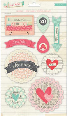 Набор объемных наклеек "American Crafts" Crate Paper  683357 «Love Notes» 9шт