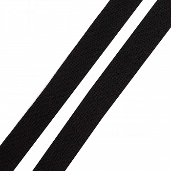 3Al357 Стропа ременная матовая, имитация хлопка (100%п/э) 26мм*100м(17 чёрный)