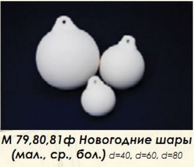 Заготовка керамическая Шар новогодний малый h=40 мм