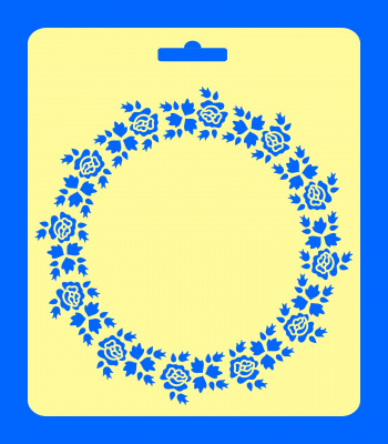 Трафарет №20 Рамка круглая Розы 24х28 см