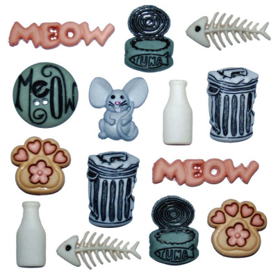 Набор декоративных пуговиц «Dress It Up» 1770 Кошачья радость 