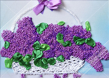 Набор для вышивания лентами "WH" ВЛС0015 Корзинка сирени