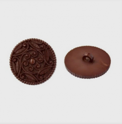 Пуговицы в тубе  55945  на ножке 28мм цвет коричневый 12шт.