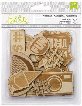 Набор деревянных украшений "American crafts" 366964 «Vacation»15шт.