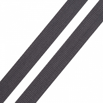 3Al357 Стропа ременная матовая, имитация хлопка (100%п/э) 26мм*100м(78 т.серый)