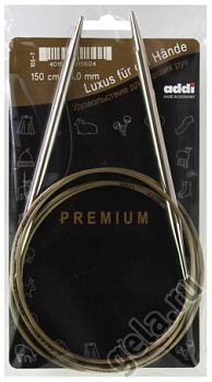 Спицы круговые супергладкие, никель, ADDI 105-7, 150 см, №6,0