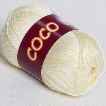 Коко (VITA Cotton), пряжа для ручного вязания (010, ваниль)