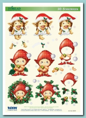Аппликация Toreads бумаж.вырубная для объем. рисунков,"Рождество1" 210х297 мм