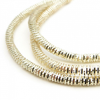 Канитель (трунцал) мягкая, фигурная KAN/MS4-24  глянец, белое золото