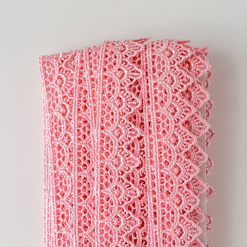 Кружево вязаное 0575-1059  2,0см*13,71м, №12 (цвет: А549 розовый)