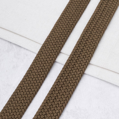 3Al296 Стропа ременная плетеная эластичная (30% латекс, 70% полиэстер) 34мм*22,86м (09 т.бежевый)