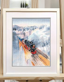 Набор для вышивания «Овен» 1692 " Ретропоезд" 22 х 30 см 