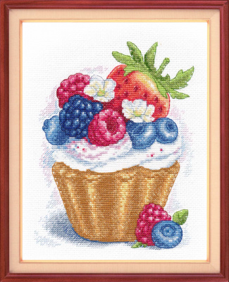 Набор для вышивания «Овен» 1253 " Ягодный десерт" 16*20 см.