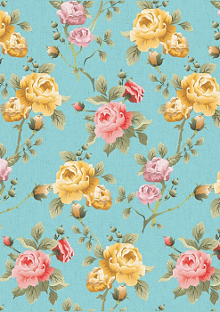 Ткани для пэчворка PEPPY ВЕРСАЛЬСКИЕ САДЫ ФАСОВКА 50*55 см, цв.голубой