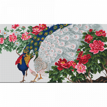 B462 набор д/вышивания "Лука-С"канва 7 кл.Павлины в цветах