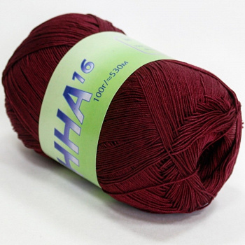 Анна 16, пряжа для ручного вязания 100г/530м (313 бордо)