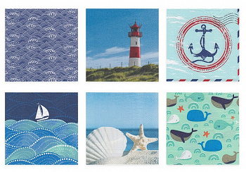 Салфетки бумажные "Love2art" ассорти  SDP №0221-09 33 x 33 6 шт. "Цвет настроения синий"