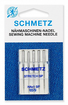 Иглы супер стрейч  130/705 HA х1 SP №65/9, 5 шт. Schmetz 1604100068