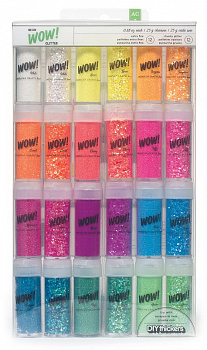 Набор глиттера неонового American Crafts "WOW!" (24шт. х 25г) 