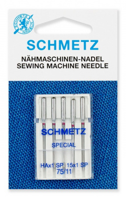 Иглы супер стрейч  130/705 HA х1 SP №75/11, 5 шт. Schmetz 0703607
