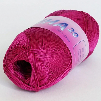 Анна 20, пряжа для ручного вязания 50г/330м (524, фуксия)